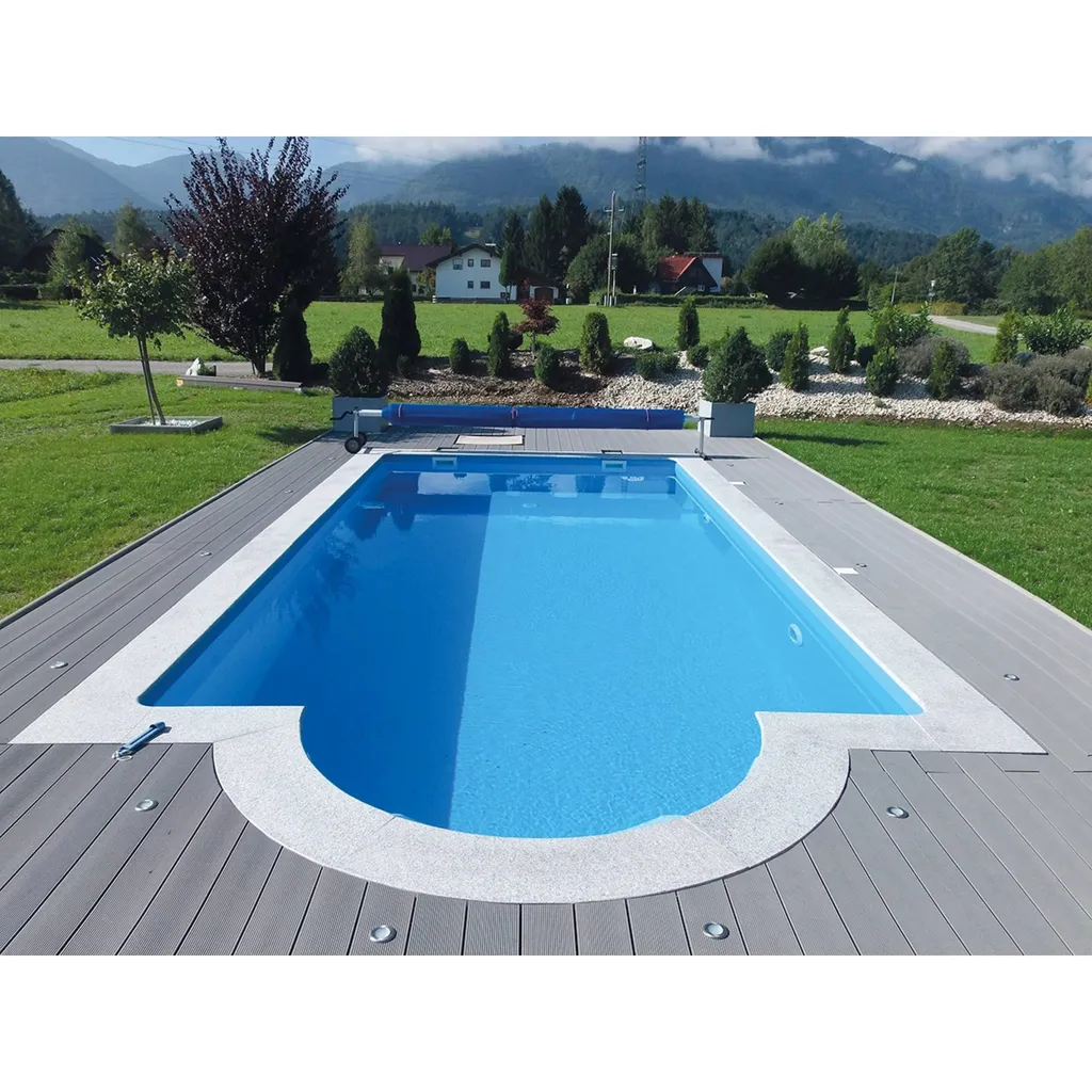 KWAD Styropor Pool All Inklusiv mit Römertreppe KWAD Styropor Pool All Inklusiv Komplettset 8,0 x 4,0 x 1,5m mit 0,8 mm Innenhülle grau inkl. Römertreppe